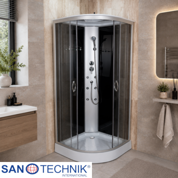ZEN BLACK - Cabina de dus completa cu hidromasaj - 90 x 90 x 215 cm - S07