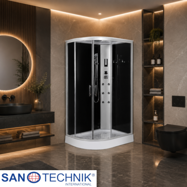 INTENSE BLACK - Cabina de dus completa, 120x80x210cm, colt dreapta - TM121