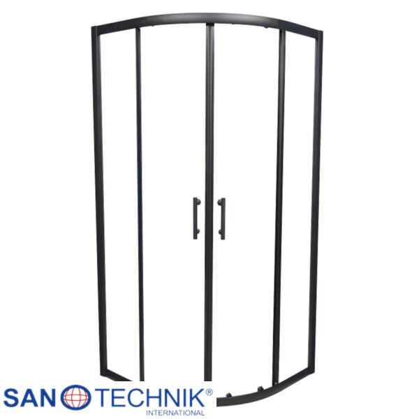 ELITE ECOBLACK - Cabina de dus semirotunda, 90x90x195cm