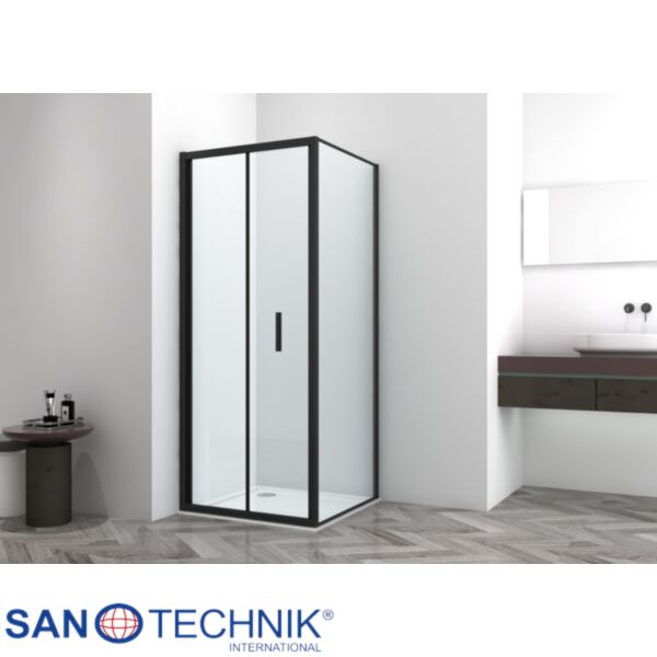 SANOSLIM - Parte fixa pentru cabina dus, neagra, 78-80cm
