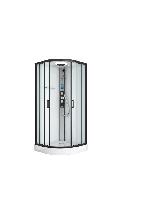 AUSTIN - Cabina de dus completa, negru, 90x90x215cm - CL20B
