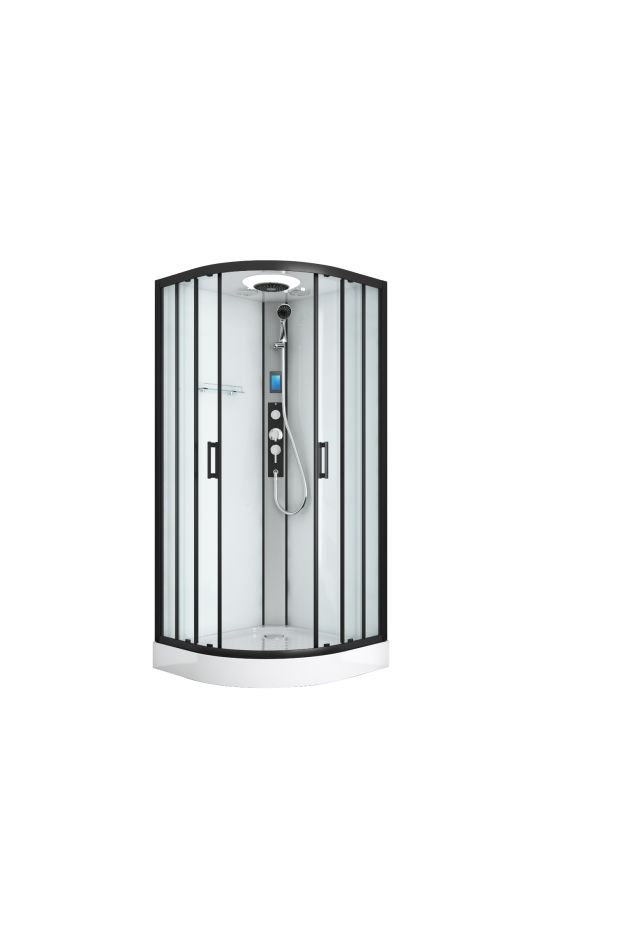AUSTIN - Cabina de dus completa, negru, 90x90x215cm - CL20B
