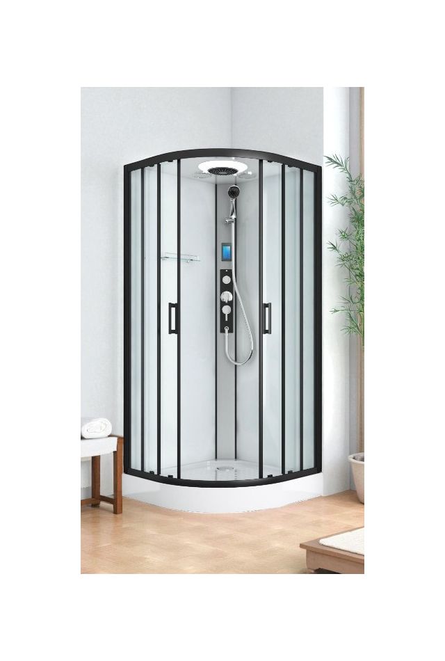 AUSTIN - Cabina de dus completa, negru, 90x90x215cm - CL20B
