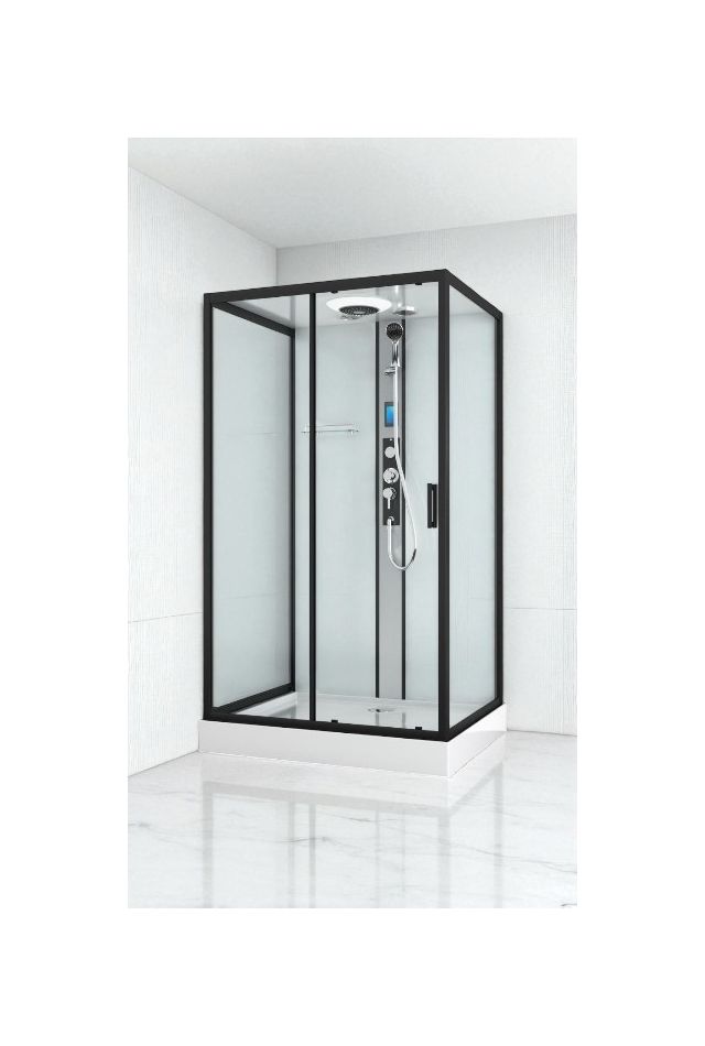 BOSTON - Cabina de dus completa, negru, 120x90x215 cm - CL22B