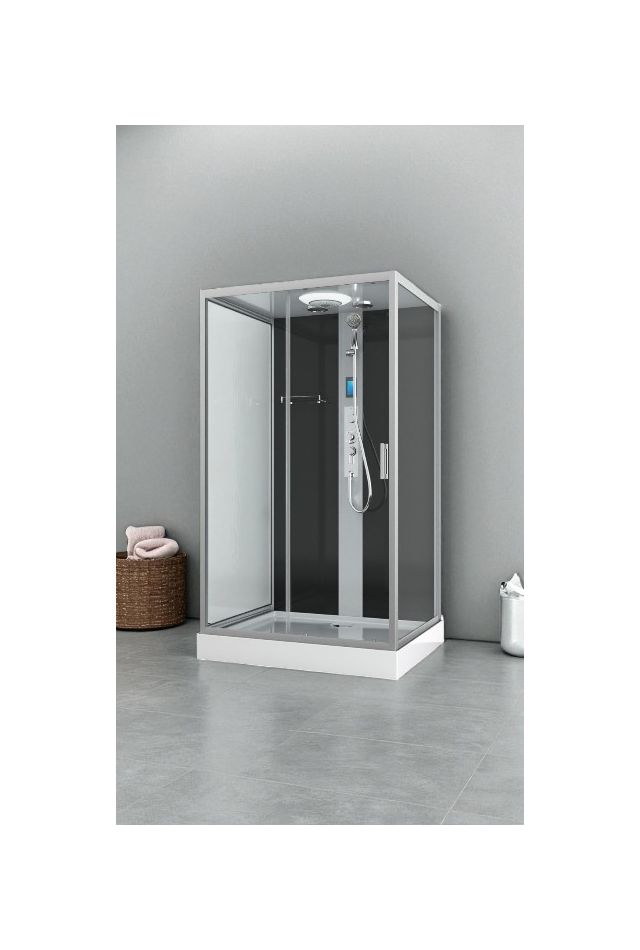 BOSTON - Cabina de dus completa, crom, 120x90x215cm - CL22