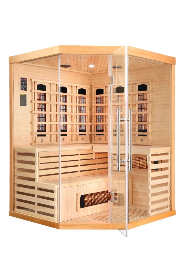 DELUXE -  Sauna uscata cu rezistente Infrarosu + Carbon-Magneziu, 150 x 150  x 200cm