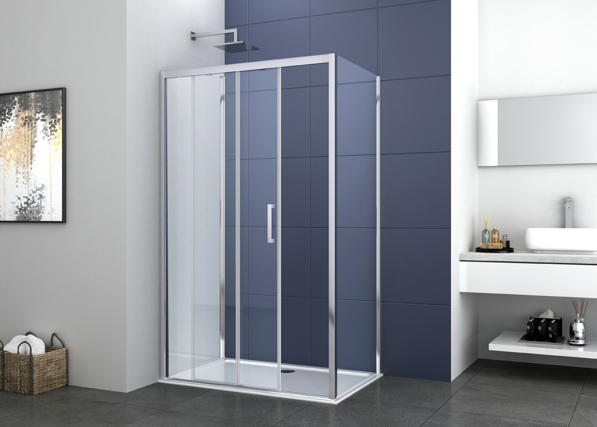 Set cabina simpla, 100x80x195 cm, crom